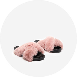 mango faux fur sandals