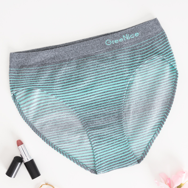 Gray women's briefs with mint stripes - Underwear mint || pigeon gray ...