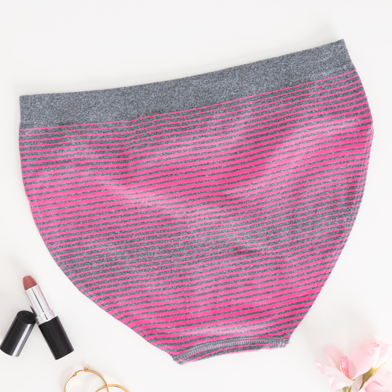 Gray women's briefs with neon pink stripes - Underwear neon || pink ...