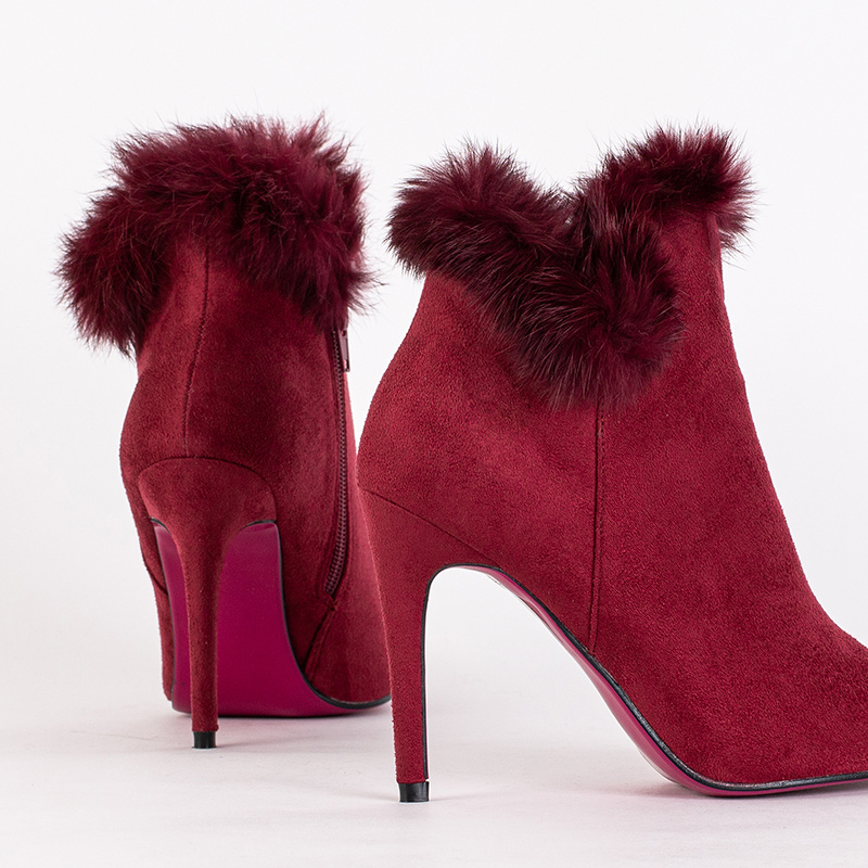 Maroon high 2024 heel boots