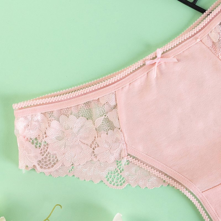 Pink Lace Bras Underwear pink WOMAN \ LINGERIE \ Briefs & Panties \ Brazilian