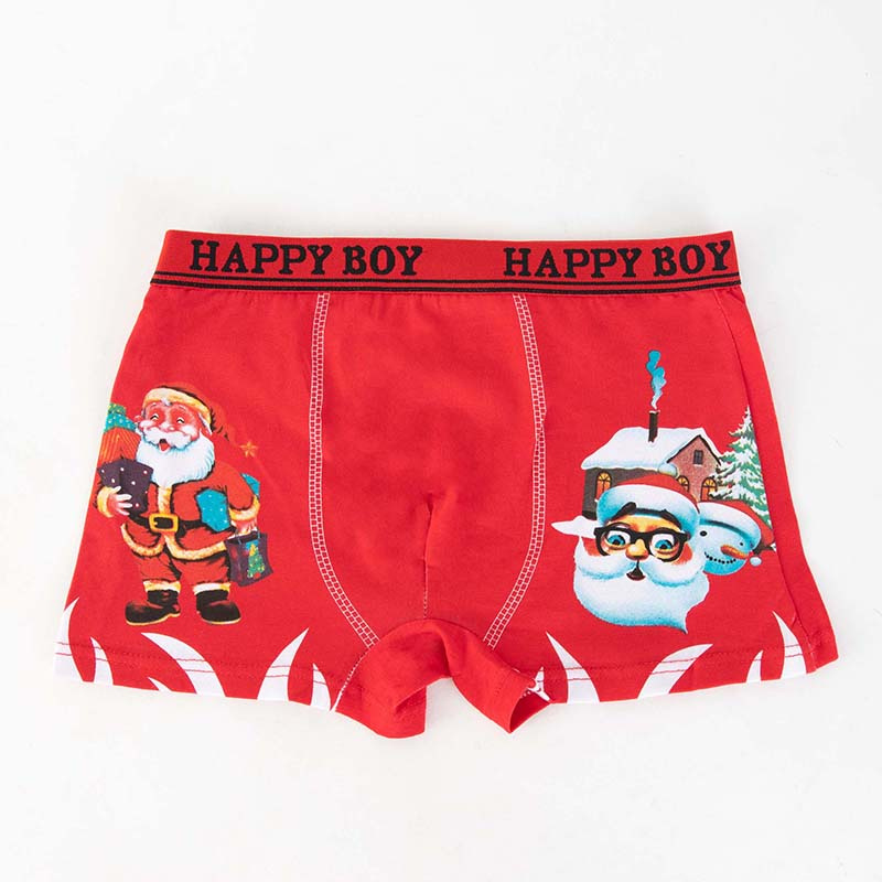 Red Christmas boxer shorts for boys Underwear KIDS