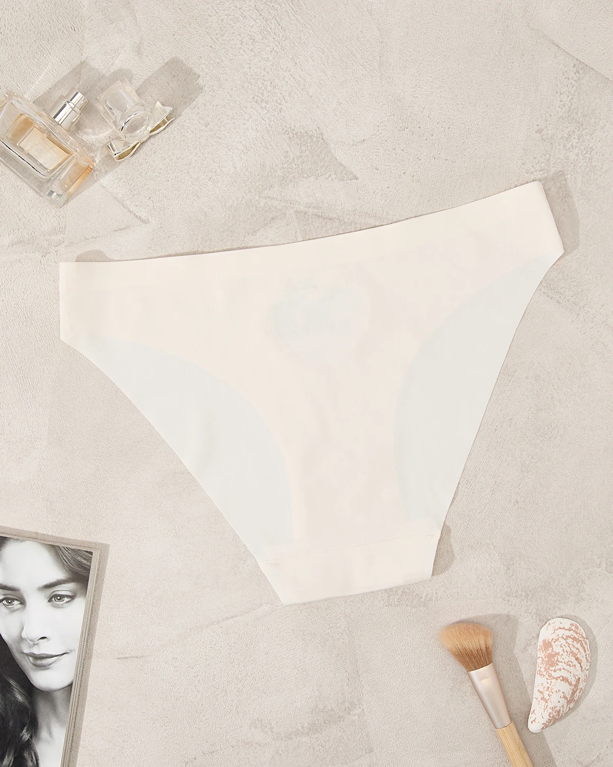 Royalfashion Cream ladies panties with a heart cutout cream