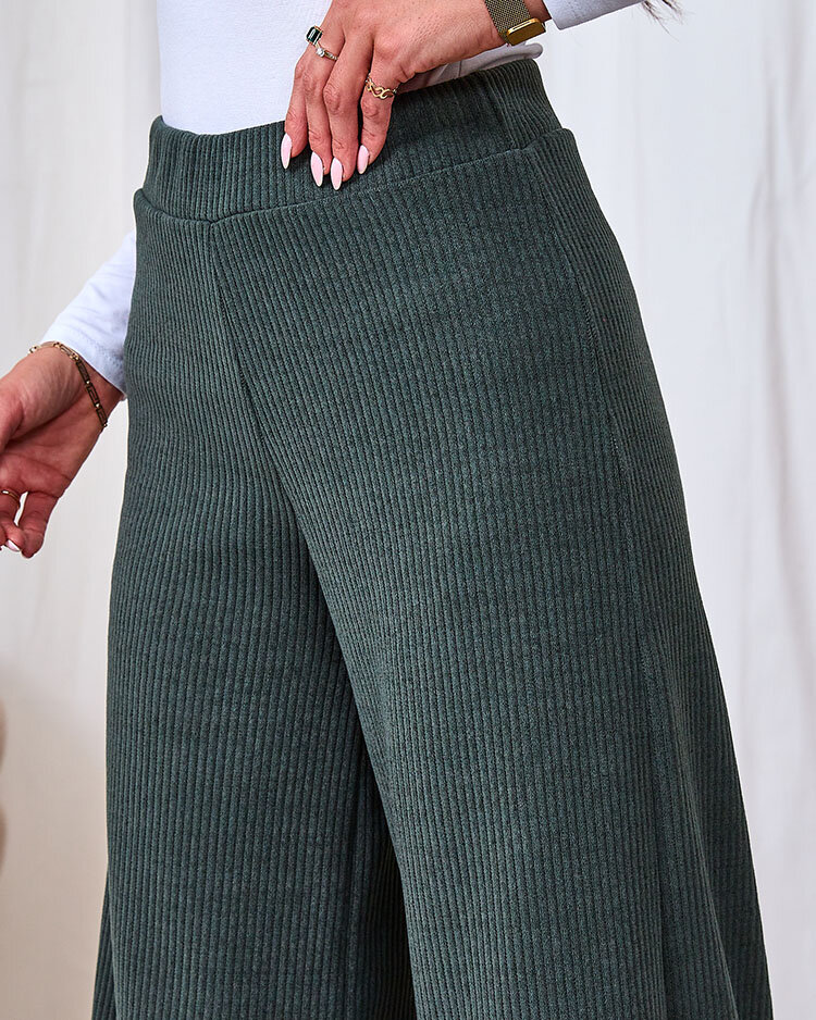 Tall Green Ribbed Knit Pants