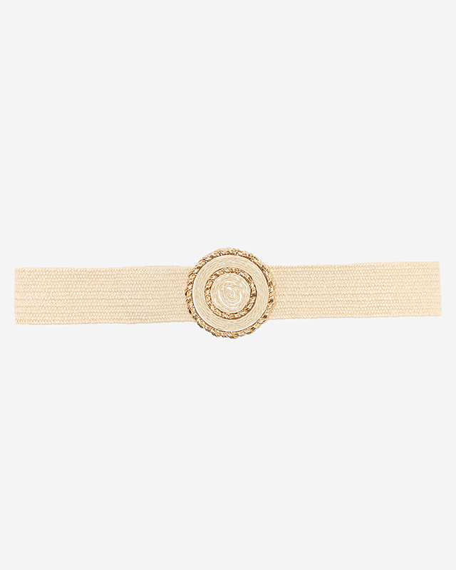 Beige Braided Elastic Belt