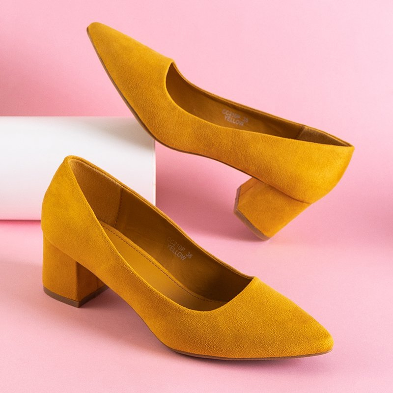 Mustard low outlet heels