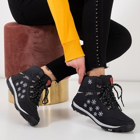 Black Women's Snowflakes with Snowflakes Flakes - Footwear
