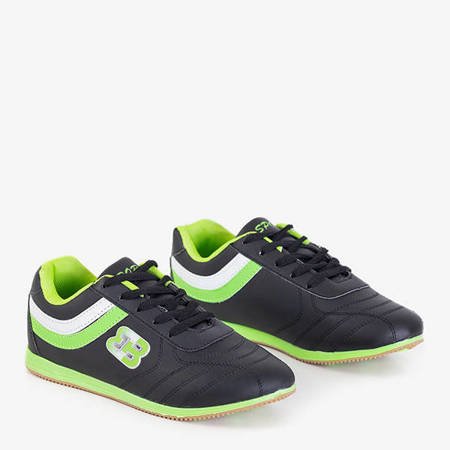 Black sports shoes with green inserts Idena - Footwear