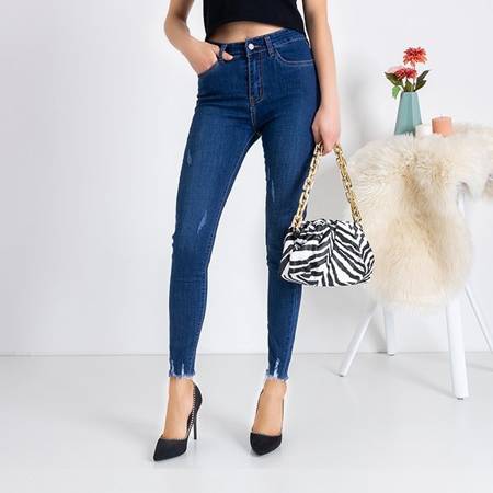 Blue ripped women's denim jeans - Clothing