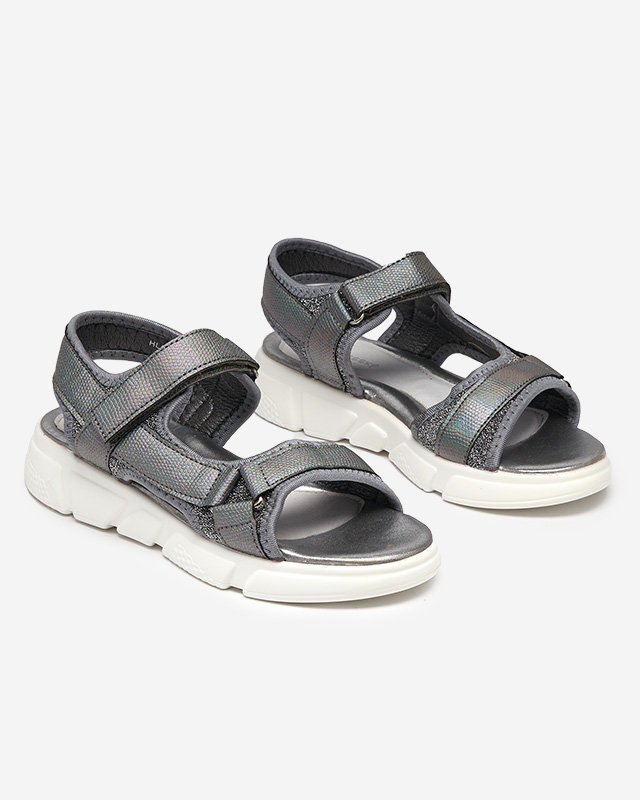 Gray children's shiny sandals Missio- Footwear