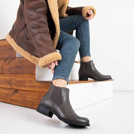 Grey women's studded slipper boots from Cira - Footwear