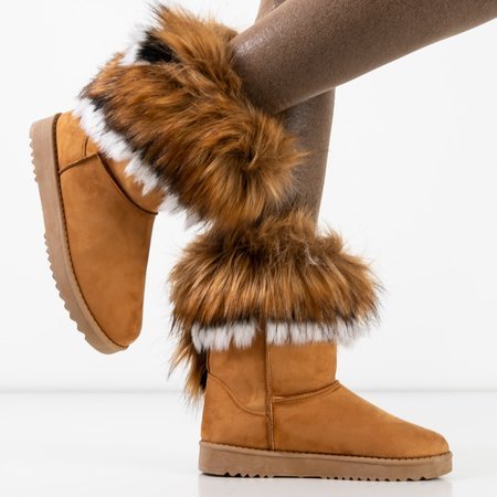 Light brown platform snow boots with fur Hellasi - Footwear
