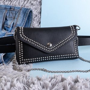 Black small waist bag with rhinestones - Accessories
