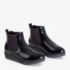 Black women's wedge boots Stasia - Shoes