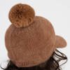 Brown women's baseball cap with pom-pom - Accessories