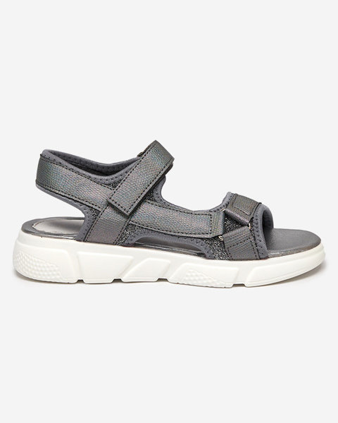Gray children's shiny sandals Missio- Footwear