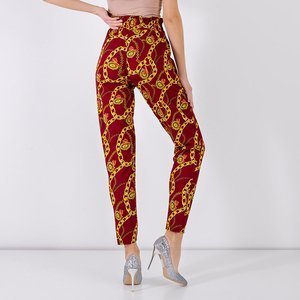 Ladies' maroon print trousers - Clothing