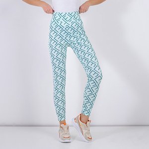 Mint geometric women's leggings - Clothing