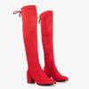 Red women's over-the-knee boots Elvina- Footwear