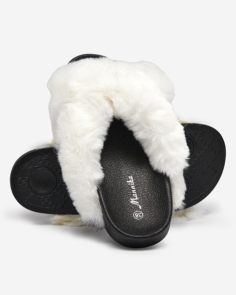 Slippers with fur in white Mashte - Footwear
