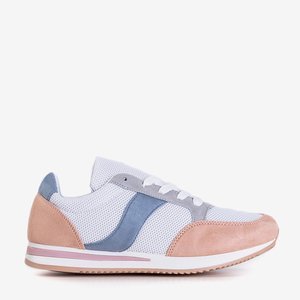 White - pink Obleya women's sports shoes - Footwear