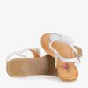 White women's sandals with embellishments Begneta - Footwear