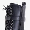 Women's Black Lace-up Workers with Pouch Menefrida - Footwear