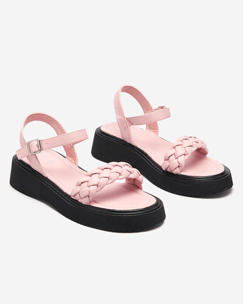 Women's sandals on a thicker sole in pink Usinos- Footwear