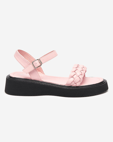 Women's sandals on a thicker sole in pink Usinos- Footwear