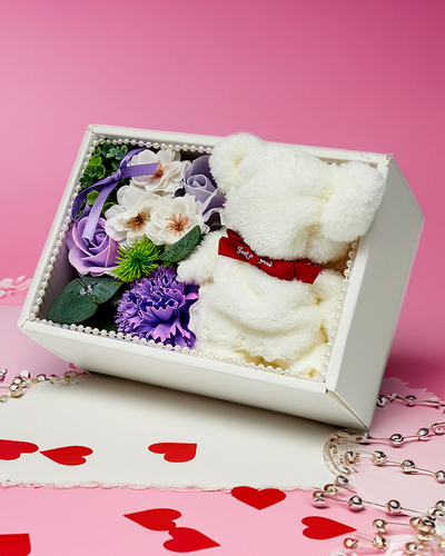 Royalfashion Flowerbox Цветы в коробке с мишкой
