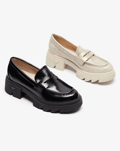 Золотые женские мокасины из экокожи Sepop- Footwear