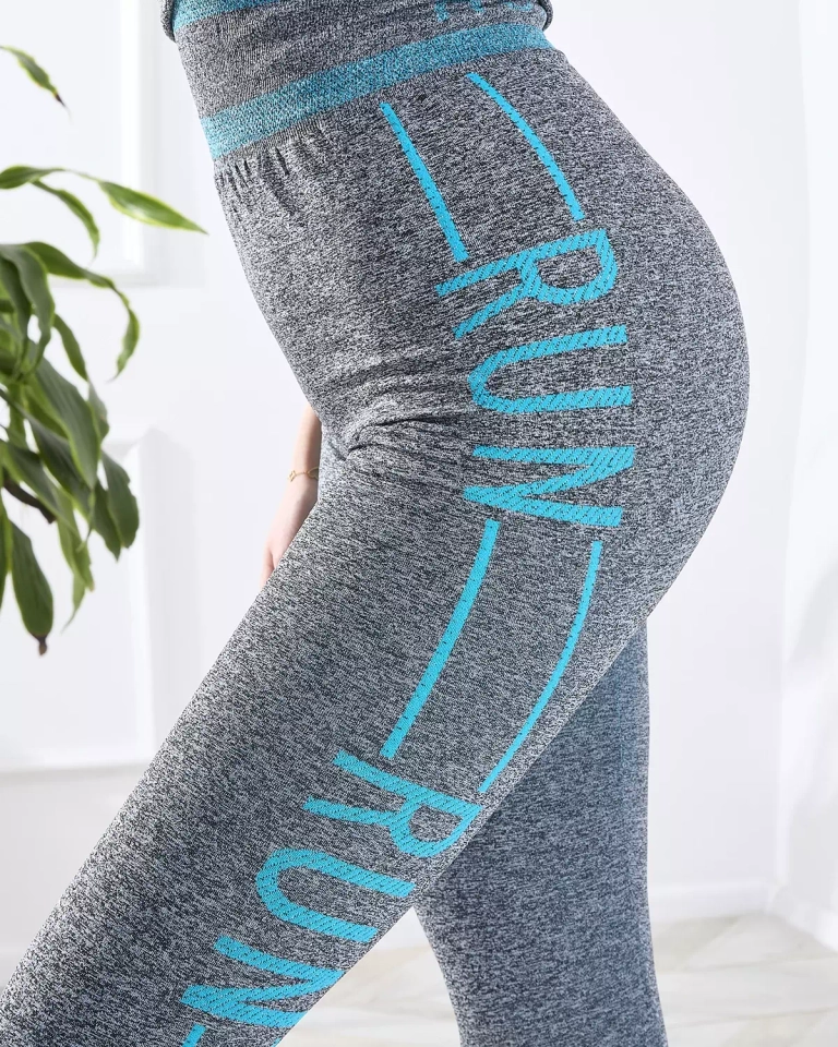 Серо-синий женский спортивный комплект из 2 частей - Одежда