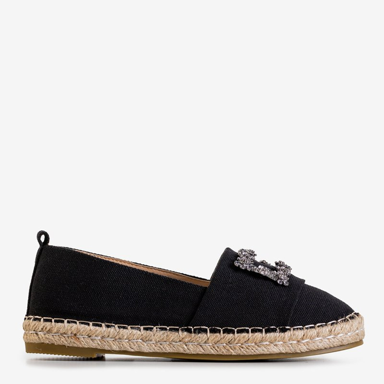 Moteriškos juodos espadrilės su „Manya“ puošmena - Avalynė