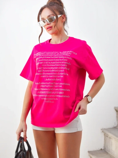 Женская футболка Royalfashion из хлопка с текстом, украшенным стразами