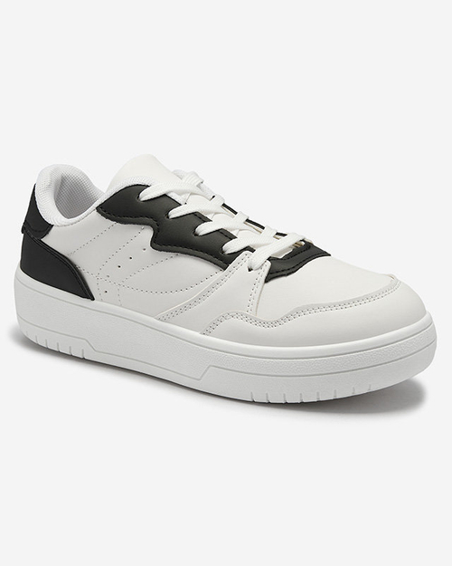 Balti moteriški sportiniai bateliai su juodais įdėklais Tercua- Footwear