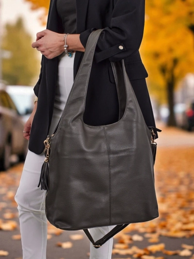 Didelė moteriška eko odos shopper tipo rankinė Crystal Haven