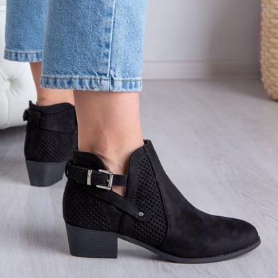 Черные ботинки Chelsea с ажурным узором Black Elegance - Обувь