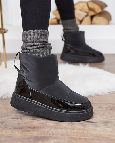 Royalfashion Black Maderta slip-on women's snow boots