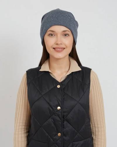 Karališkoji mada Moteriškas šiltas skrybėlė su cirkonais