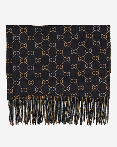 Черный женский шарф с узором