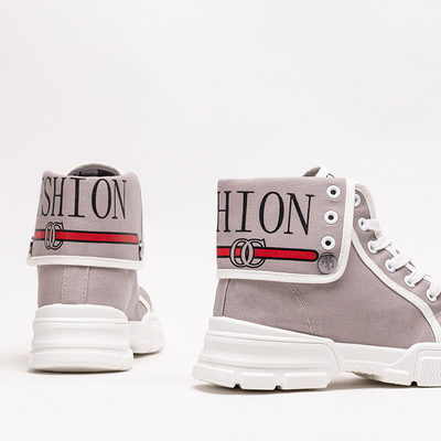 Pilki moteriški aukšti sportiniai bateliai a'la sportbačiai Tenerika - Avalynė