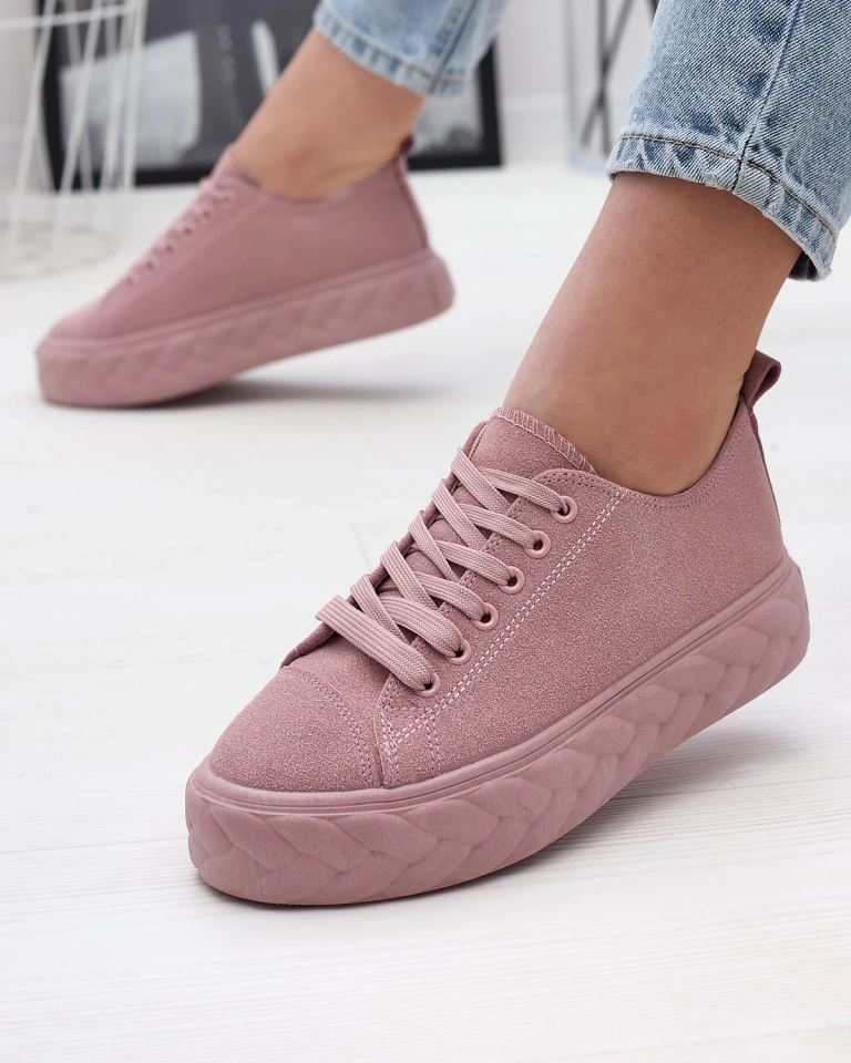 Розовые женские кроссовки на платформе Sedix - Обувь