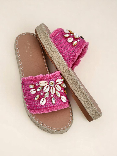 Royalfashion Callista Fuchsia Platform Shell Flippies for Ladies