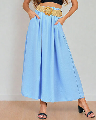 "Royalfashion" Moteriškas midi ilgio sijonas su diržu