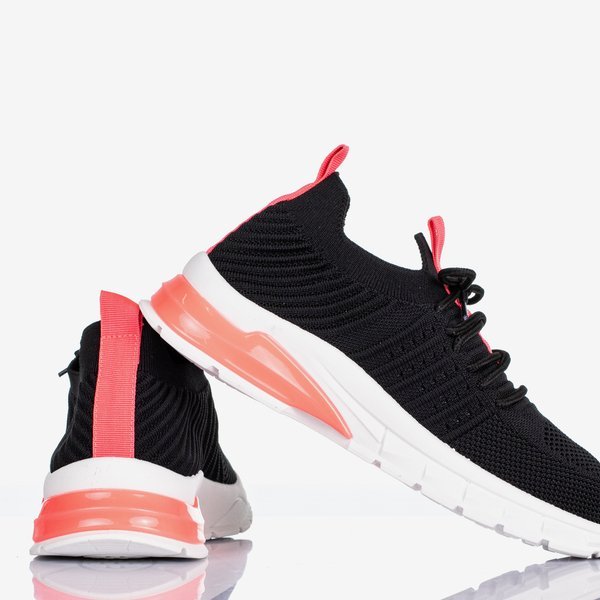 Черные женские кроссовки с розовыми вставками Brighton