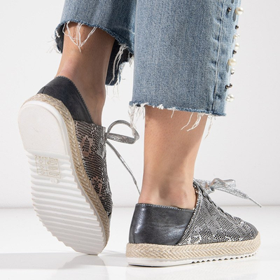 Pilki moteriški sportbačiai su a la gyvatės odos raštu Nohims - Avalynė