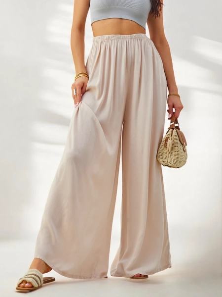 Royalfashion Viskozės tiesios moteriškos kelnės pagamintos iš audinio