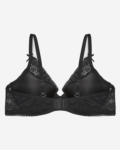 Juodos spalvos moteriška liemenėlė su pakietinimais- Apatinis trikotažas