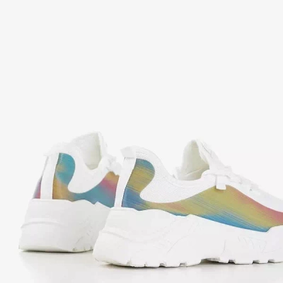 Белые женские кроссовки с разноцветной вставкой Isis