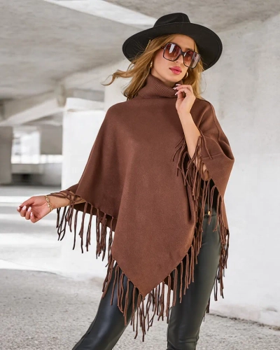 Royalfashion Женское пончо с кисточками
